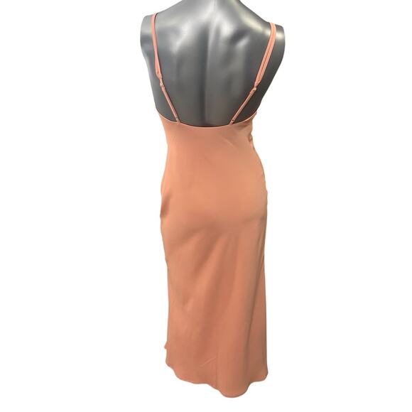ABERCROMBIE & FITCH Peach Cowl Neck Maxi Dress Small Spaghetti Strap Wedding - Picture 3 of 8